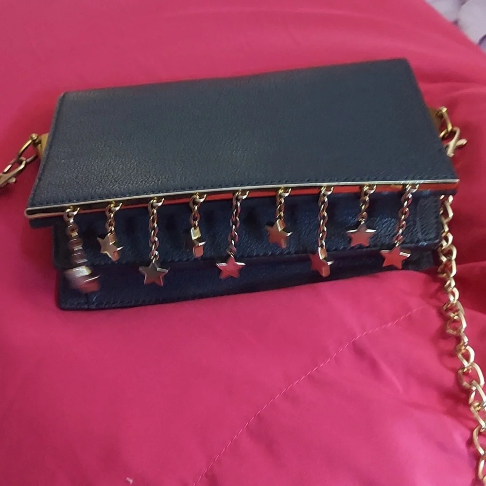 Charles and Keith deep blue star Gold Chain Crossbody Shoulder Jag